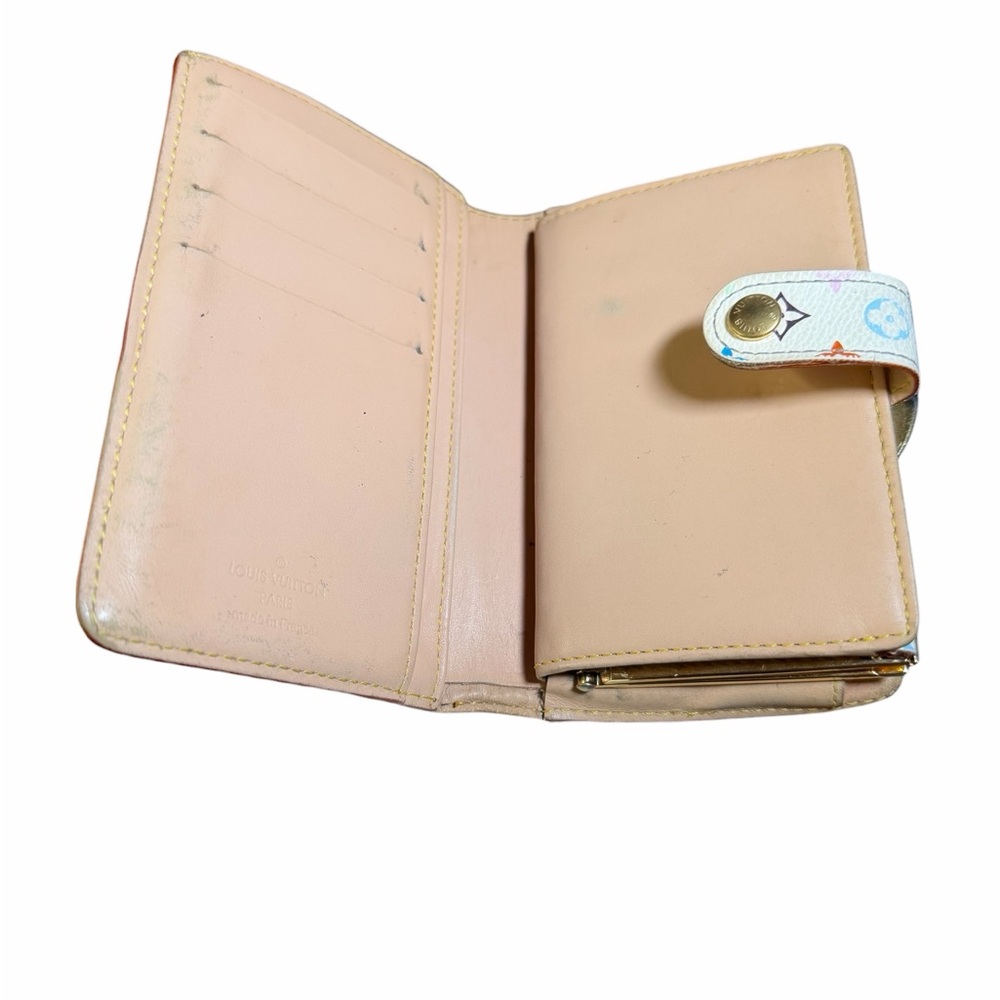 Louis Vuitton x Takashi Murakami White Monogram Multicolore French Wallet W COA - Picture 3 of 5